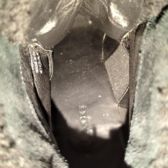 Coach Kenna Black Suede Shearling Wedge Bootie 8B - Picture 8 of 9